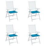 vidaXL Coussins de chaise jardin lot de 4 bleu 50x50x4 cm tissu oxford