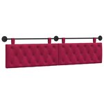 vidaXL Tête de lit suspendue Bordeaux Velours