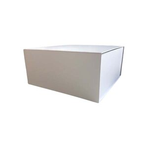 Lot de 25 coffrets pliants avec rabat aimanté blanc mat pelliculé 217x210x100mm