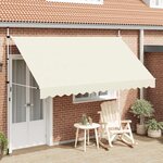 vidaXL Auvent manuel rétractable 350 cm Crème