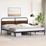 vidaXL Cadre de lit en métal sans matelas chêne fumé 200x200 cm