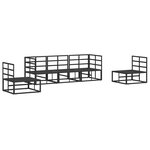 vidaXL Ensemble de canapé de jardin 5 Pièces Noir 213 x 71.5 x 71 cm