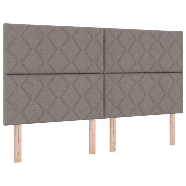 vidaXL Lit à ressorts avec matelas Taupe 180 x 200 cm tissu