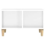 vidaXL Table basse Blanc brillant 60x50x36 5 cm Bois d'ingénierie