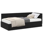 vidaXL Cadre de lit d'angle avec matelas 2 Pièces Noir Velours