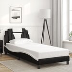 vidaXL Cadre de lit avec LED sans matelas noir et blanc 90x200 cm