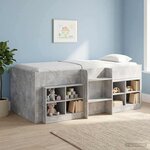 vidaXL Armoire de lit avec étagère 2 Pièces Gris béton 66 x 33 x 48 cm