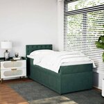 vidaXL Sommier à lattes de lit avec matelas Vert foncé 90x190 cm