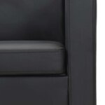 vidaXL Canapé à 2 places Cuir synthétique Noir