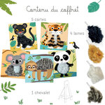 Jeu créatif - Cartes à décorer avec de la laine - 5 modèles animaux - Dès 3 ans - Activité manuelle