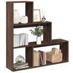 vidaXL Étagère séparatrice de pièce 3niveaux chêne marron 123x29x123cm