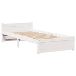 vidaXL Cadre de lit avec tête de lit sans matelas blanc 90x200 cm