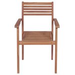 Vidaxl chaises de jardin empilables avec coussins 8 pièces teck solide