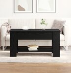 Table basse en chêne noir - 101x49x52 cm en bois d'ingénierie