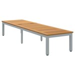 vidaXL Chaise Longue Grise 200x55x35 cm Bois de Teck Massif