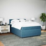 vidaXL Sommier à lattes de lit et matelas bleu 140x200 cm velours