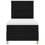vidaXL Lit à ressorts avec matelas et LED Noir 100x200 cm Tissu