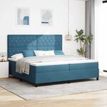 vidaXL Lit à ressorts avec matelas Bleu foncé 200 x 200 cm Velours
