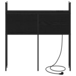 vidaXL Headboard de Rangement avec Station de Charge Chêne noir 75 cm