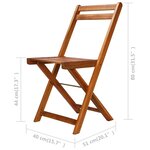 vidaXL Chaises de bistro d'extérieur 2 Pièces Bois d'acacia solide