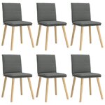 vidaXL Chaises à manger lot de 6 gris foncé tissu