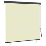 vidaXL Store Roulant Extérieur Rayé Réglable Crème 180 x 250 cm tissu