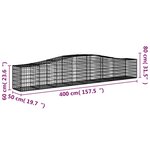 vidaXL Panier de gabions arqué 400x50x60/80 cm Fer galvanisé