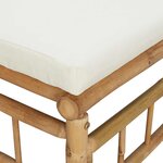 vidaXL Salon de jardin 3 Pièces avec coussins blanc crème bambou