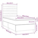 vidaXL Sommier à lattes de lit et matelas et LED Taupe 90x190 cm Tissu
