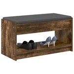 vidaXL Banc d'entrée avec coussin Chêne Fumé 83 x 38 x 45 cm