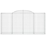 vidaXL Paniers à gabions arqués 2 Pièces 300x50x140/160 cm fer galvanisé