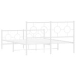 vidaXL Cadre de lit métal sans matelas et pied de lit blanc 140x200 cm