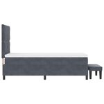 vidaXL Lit à ressorts avec matelas Gris foncé 100 x 200 cm Velours