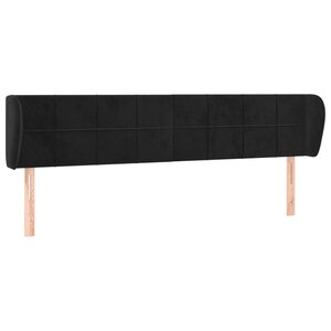 vidaXL Tête de lit avec oreilles Noir 183x23x78/88 cm Velours