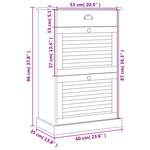 vidaXL Armoire à chaussures VIGO 60x35x96 cm bois massif de pin
