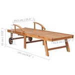 vidaXL Chaises longues lot de 2 avec coussin rouge Bois de teck solide