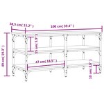 vidaXL Banc à chaussures chêne fumé 100x38 5x49 cm bois d'ingénierie