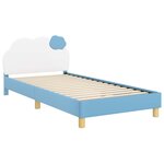 vidaXL Cadre de lit pour enfants avec tête de lit Bleu 80 x 200 cm PU