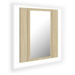 vidaXL Armoire à miroir LED de bain Chêne sonoma 40x12x45 cm Acrylique