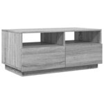 vidaXL Table basse avec lumières LED sonoma gris 90x49x40 cm