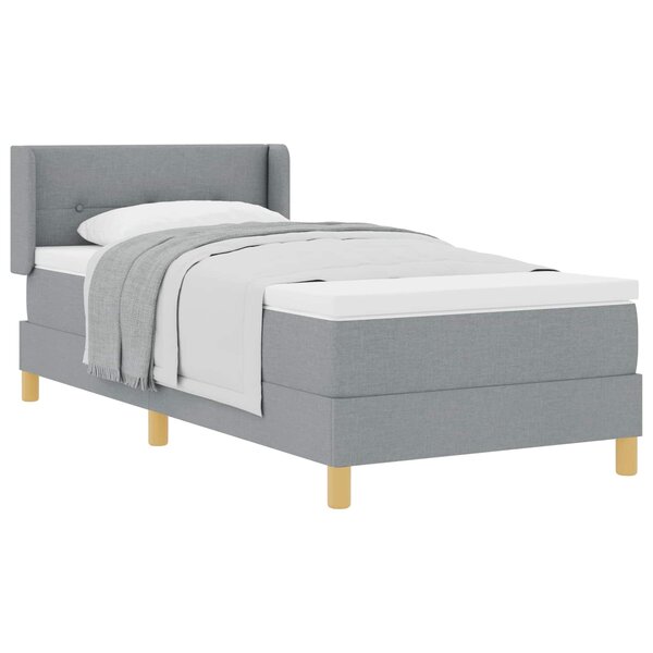 vidaXL Lit à Ressorts avec matelas Gris clair 90 x 200 cm tissu