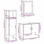 vidaXL Ensemble d'armoires de salle de bain 3 Pièces chêne marron
