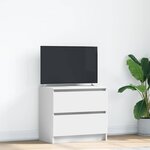 vidaXL Meuble TV blanc 60x35x54 cm bois d'ingénierie