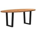 vidaXL Table à manger marron clair bois de chêne massif ovale