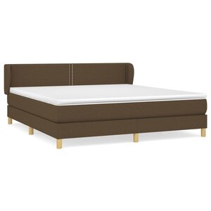 vidaXL Sommier à lattes de lit avec matelas Marron foncé 180x200 cm