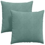 vidaXL Coussins de canapé 2 Pièces Vert Mer 60 x 60 cm