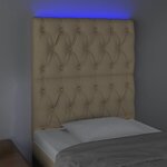 vidaXL Tête de lit à LED Crème 80x7x118/128 cm Tissu