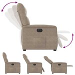 vidaXL Fauteuil inclinable électrique taupe tissu microfibre