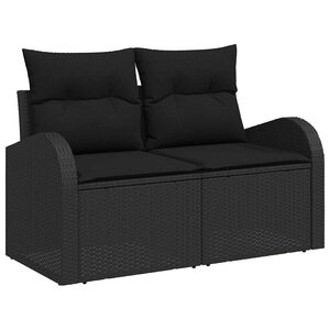 vidaXL Canapé de jardin avec coussin Noir 124 x 62 x 69cm polyrotin