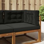vidaXL Coussin de canapé d'extérieur 3 Pièces Noir Polyester